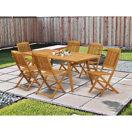 EAST WEST FURNITURE 7 Piece Denison Modern Table Set - Natural Oil DECM7CWNA